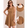 Allegra K Women's U Neck Faux Suede Sleeveless A-Line Pleated Dress - 2 of 4