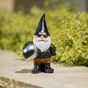 Evergreen 10"H Motorcycle Gnome- Fade and Weather Resistant Outdoor Decor for Homes, Yards and Gardens - 1 of 4