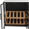 Metal Glass Panel Wine Cabinet with Doors and Wood Accents Black - Olivia & May - 4 of 4