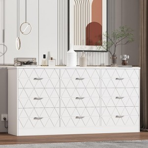 Wooden Dresser for Bedroom, 63'' Large Dresser for Bedroom with USB Power Outlet - 1 of 4