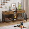 Whizmax 82” Large Dog Crate with 4 Drawers and Shelves, Double Dog Crate Furniture TV Stand, Wooden Heavy Duty Dog Crate for Medium Large Dogs - 3 of 4