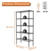 GlasFlength Decorative Storage Cabinets 5 Tier Storage Shelving, Adjustable Height for Kitchen, Closet, Pantry, Garage, Black 35.4"*13.8"*69.3" - 4 of 4