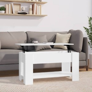 vidaXL Coffee Table High gloss white Engineered wood Medium - 1 of 4