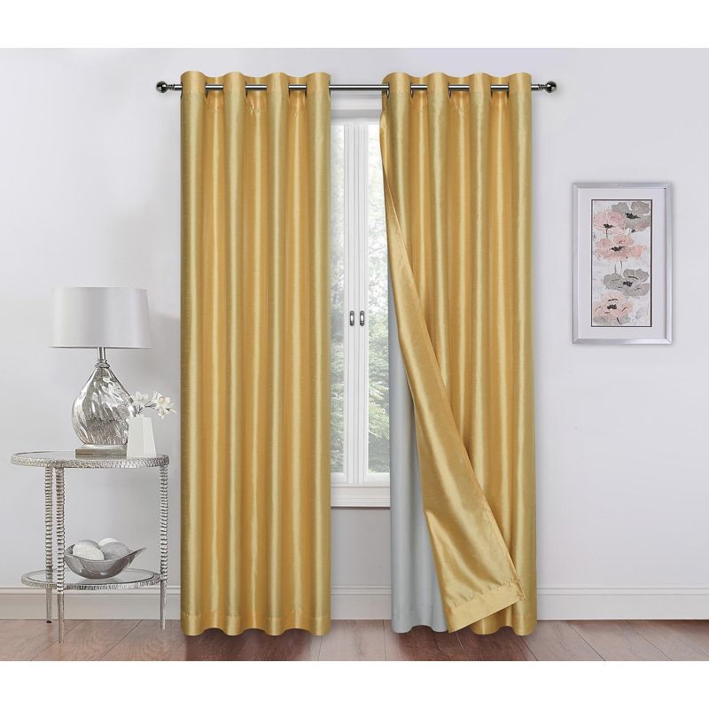 GoodGram Kate Aurora Living 2 Pack Double Layered 100% Blackout And Sheer Window Curtains, 1 of 2