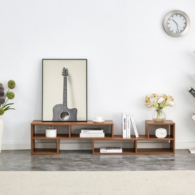 LIVAREEmlen 2 Pieces Cube TV Stand,Free Combination Gaming Entertainment Center Media Stand,2 Shelf Bookcase L-Shaped TV Console Stand,47.2*12*13.4