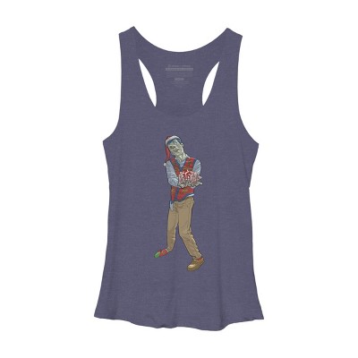 Women's Design By Humans Christmas Zombie By Ayota Racerback Tank Top