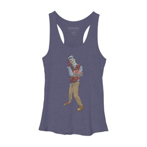 Women's Design By Humans Christmas Zombie By Ayota Racerback Tank Top - 1 of 3
