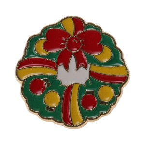 Unique Bargains Christmas Brooches Alloy Dripping Wax Green 0.79"x0.79" 1 Pc - 1 of 4