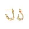 Ross-Simons 0.70 ct. t.w. White Topaz and .10 ct. t.w. Garnet Snake Drop Earrings With Chrome Diopside in 18kt Gold Over Sterling - 3 of 4