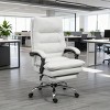 TopComfy Accent Chairs Massage Office Chair Heated Reclining Chair with Footrest Comfortable Chair Soft Seat for Office, White, 25.5"*28.3"*46" - 2 of 4