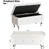Hooseng End of Bed Storage Bench Safety,  PU Storage Bench with Button Tufted, Storage Ottoman Bench with Flipping Lid and Storage - 3 of 4