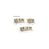 3 Piece Living Room Set, Mid-Century Style Sofa,Button Tufted Armchair Loveseat Couch with Square Pillows and Nailhead Trim for Living Room - 2 of 4