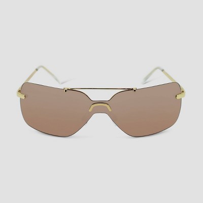 Women's Metal Rimless Beveled Mirror Round Sunglasses - Wild Fable™ Rose  Gold : Target