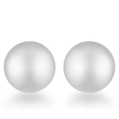 ShineHigh Classic Stainless Steel Sphere Stud Earrings – Minimalist Polished Ball Studs in Rose Gold or Rhodium Finish, Available in 6mm and 8mm Sizes