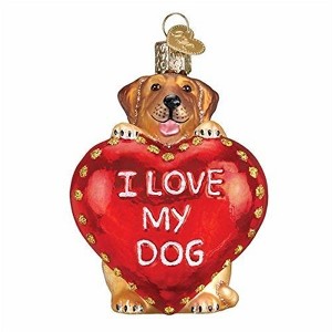 Old World Christmas Glass Blown Ornament for Christmas Tree, I Love My Dog - 1 of 4