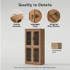 Dovelina Wood Decorative Bookshelf Bookcase with Glass Doors and Adjustable Partitions (Set of 4) - 4 of 4