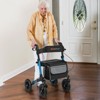 Costway Walker for Seniors Folding Rollator Walker with 9" Pneumatic Tires for All Terrain Blue/Red/Black - 2 of 4