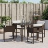 vidaXL Patio Chairs with Cushions - 4 Pcs Brown Poly Rattan Outdoor/Garden Furniture with Foldable Flap Backrest, Cushions and Washable Covers - 4 of 4