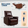 TackView Swivel Recliner Chair, Deep Seat PU Leather Sofa Chair, Rocking Accent Chair for Nursery, Living Room, Bedroom & Home Movie Theater - 2 of 4