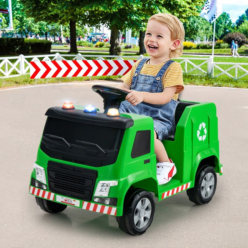 Costway 12V Recycling Garbage Truck Electric Ride On Toy Remote w/Recycling Accessories, 4 of 11