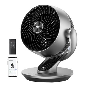 Dreo Smart Fans 9 Inch Table Fan, Quiet Oscillating Air Circulator with Remote, 4 Speeds, Voice Control, and Timer for Home, Bedroom, Office, Silver - 1 of 4