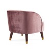 Velvet Upholstered Barrel Accent Chair with Curved Tufted Back, Square Arms and Rubberwood Legs - 4 of 4
