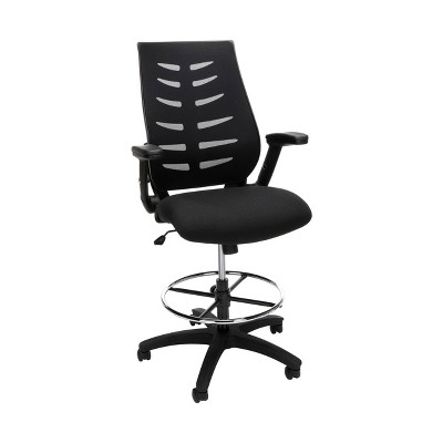 Mid-Back Mesh Drafting Stool with Lumbar Support Black - OFM