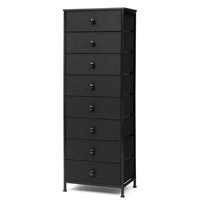Pellebant 8 Drawers Vertical Dresser dressers for bedroom Storage Tower with Sturdy Steel Frame Wood Top Easy Pull Fabric Bins Handles