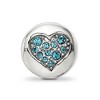 Black Bow Jewelry Sterling Silver with Lt Blue Crystals December Heart Luck Bead Charm - 4 of 4
