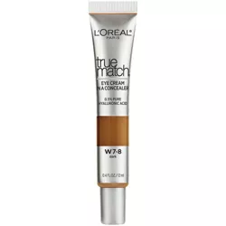 L'Oreal Paris True Match Eye Cream in a Concealer with Hyaluronic Acid - Dark W7-8 - 0.4 fl oz