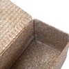 Aoibox Wicker Storage Basket Set with Lid Seagrass Woven Decorative Bins for Organizing Shelf Whitewash 4 Pieces - 3 of 4