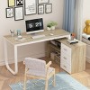FUFU&GAGA Adjustable L Shaped Study Table Storage Drawers - 3 of 4