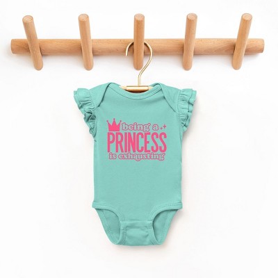 The Juniper Shop Being A Princess Is Exhausting Baby Flutter Sleeve Bodysuit