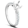 Pompeii3 1/3 Ct Diamond Engagement Ring Semi Mount Tapered Setting 14k White Gold - 3 of 4
