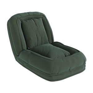 Vynxaria Green Corduroy Set of 1 with 5 Adjustable Positions 90 to 180 Degree Backrest High Resilience Sponge Two Pillows Foldable Recliner Ready - 1 of 4