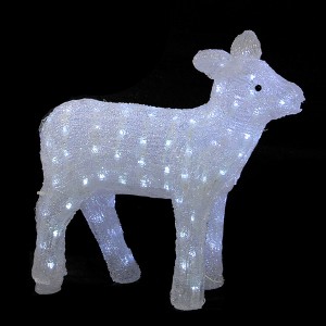 Northlight Lighted Commercial Grade Acrylic Baby Reindeer Christmas Outdoor Decoration - 18" - Polar White Lights - 1 of 3