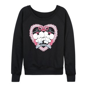 Women's - Pokémon - Tandemaus Coquette Lightweight French Terry Wide Neck Long Sleeve Graphic Shirt - 1 of 4