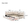 Twin/Full Size Velvet Upholstered Daybed with 2 Drawers and Soft Fabric Headboard - ModernLuxe - 3 of 4