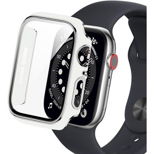 Worryfree Gadgets Bumper Case with Screen Protector for Apple Watch 38mm, White/Silver - 1 of 4
