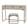 Contemporary Wood Console Table Dressing Table Desk with Mirror and Stool Set - Olivia & May - 3 of 4