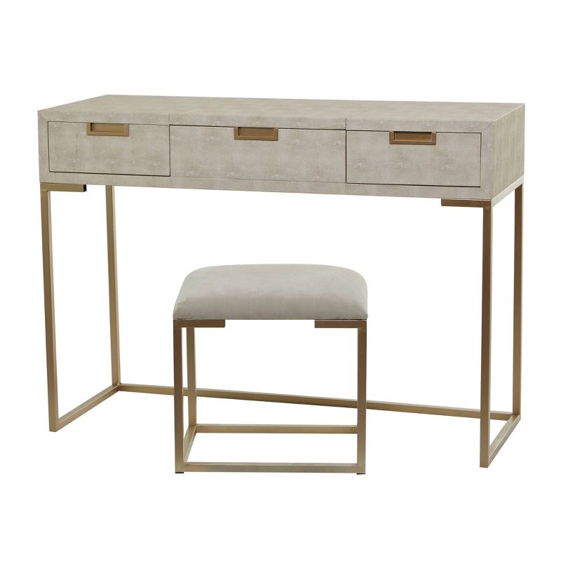 Contemporary Wood Console Table Dressing Table Desk with Mirror and Stool Set - Olivia & May, 4 of 10