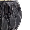 TopComfy Decorative Bowls 4 Pack Shiny Oval Cutout Text Glass Candle Holders with Gold Mercury Interior for Warm for Living Room, Black, 18"*18"*8" - 4 of 4