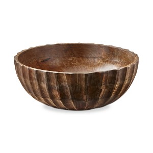 TAG Fluted Mango Wood Bowl Large 13.0L x13.0W x 4.5H inches 144 oz. - 1 of 2
