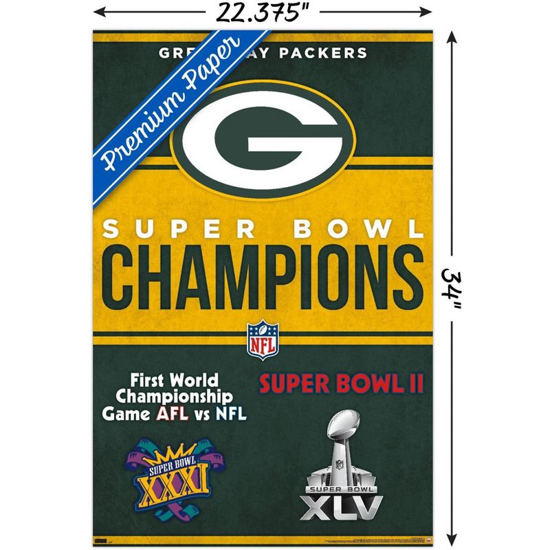 Trends International NFL Green Bay Packers - Champions 23 Unframed Wall Poster Prints, 3 of 7