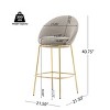 Set of 2 Modern Upholstered Bar Stools with Curved Backrest,Indoor/Outdoor Counter Height Chairs for Compact Kitchens or Patios–Maison Boucle - 2 of 4