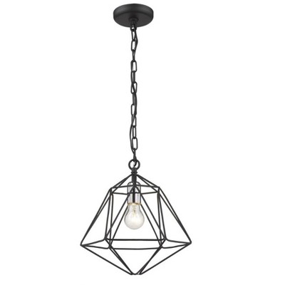 Geo Matte Black and Chrome Geometric Mini Pendant Light