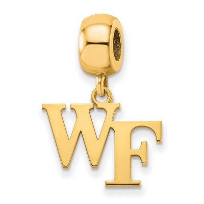 Black Bow Jewelry 14k Yellow Gold Plated Sterling Silver Wake Forest Demon Deacons NCAA Bead Charm