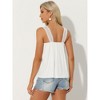 Allegra K Women's Square Neck Panel Lace Ruffles Casual Sleeveless Tank Top - 3 of 4