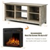 Costway 58'' 2-Tier Fireplace TV Stand W/18'' 1500W Electric Fireplace 65'' - 2 of 4
