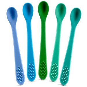 Baby Spoons - Infant Spoons First Stage - Silicone Baby Spoon For Self Feeding - First Stage Baby Feeding Spoon Set Gum Friendly - BPA Free - 1 of 4